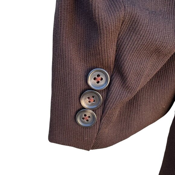 Roger Stuart Clothes Vintage Mens Wool Brown Blazer Cuffed Trousers Suit Set 46L - Picture 6 of 15